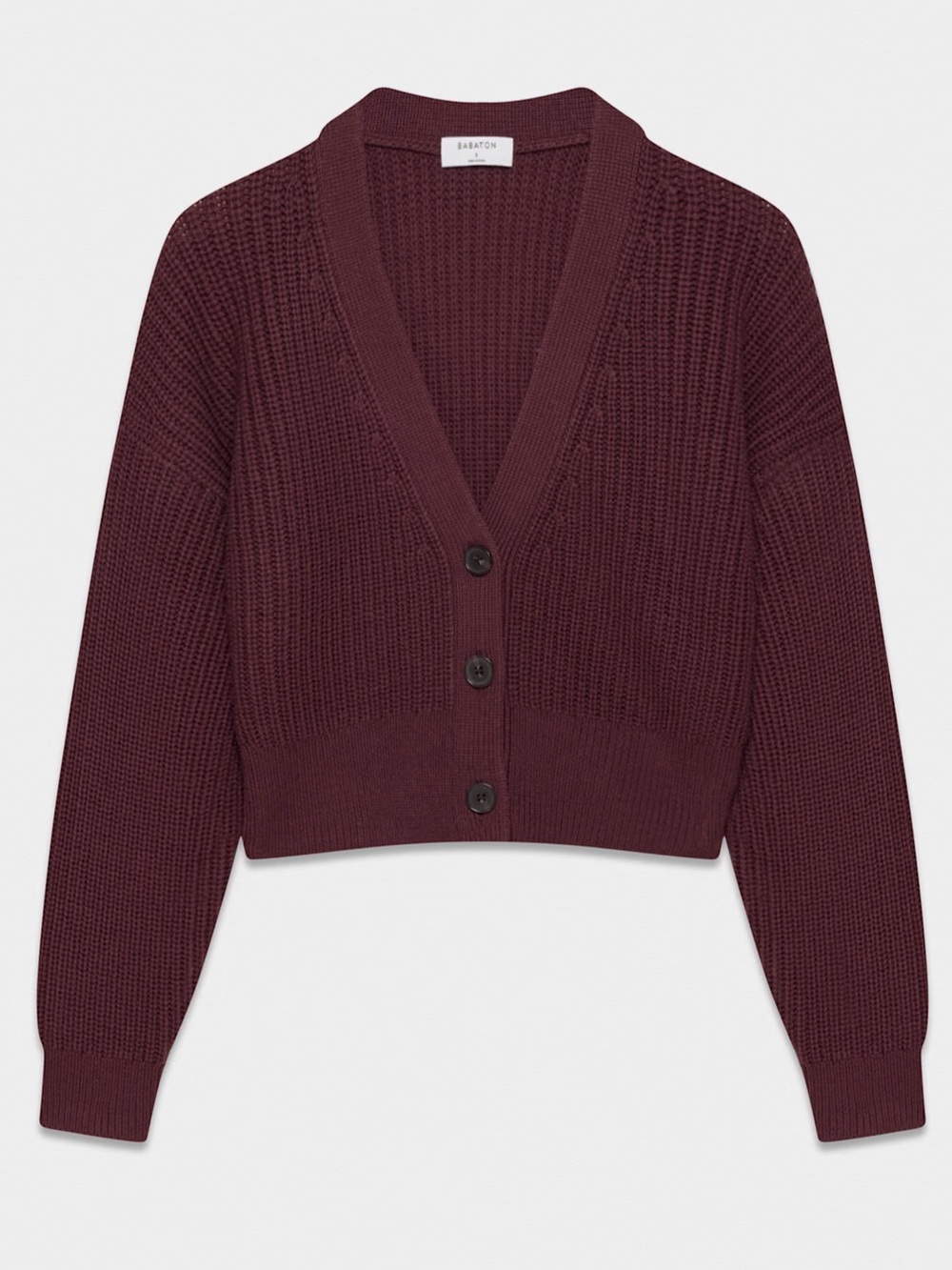 Aritzia Babaton Canberra Merino Wool Cardigan in Rich Maroon XXS NWT